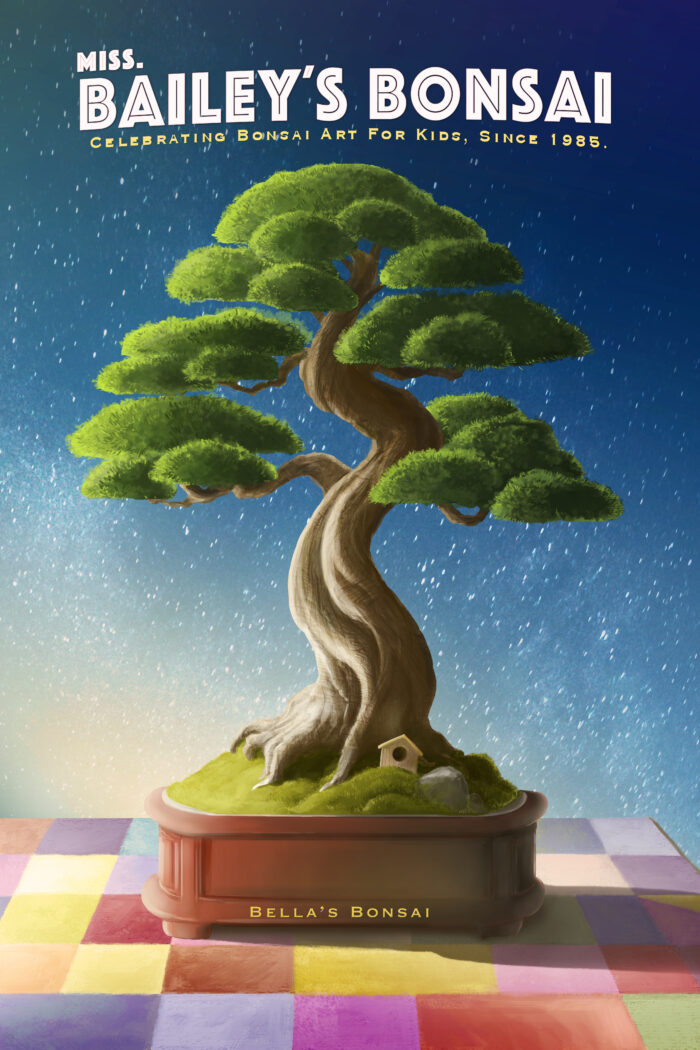 Bonsai Painting, customized with your child's name. - Image 2